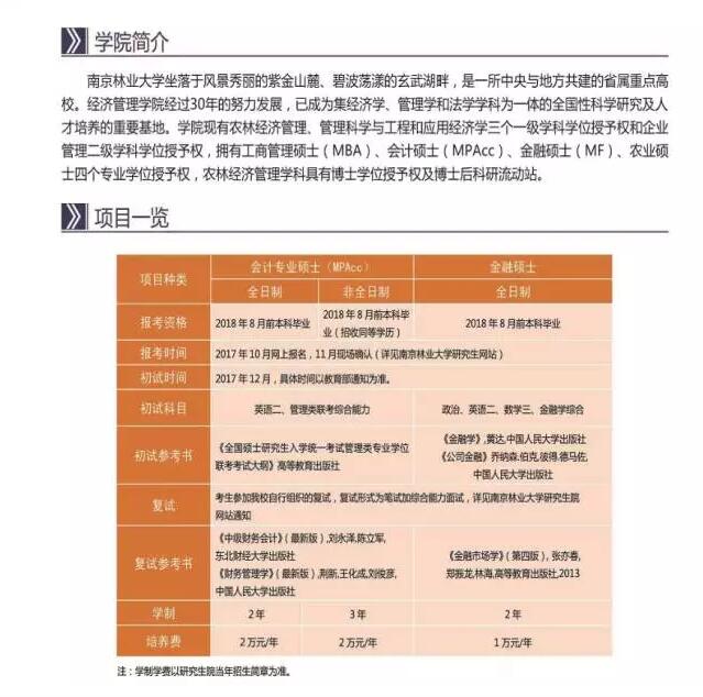南京林業(yè)大學(xué)2018年MPAcc招生簡(jiǎn)章