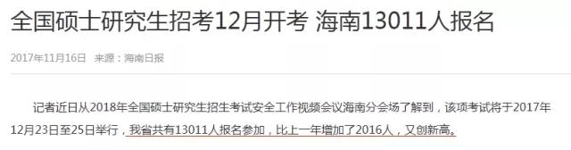 2018考研，你的競爭壓力有多大？